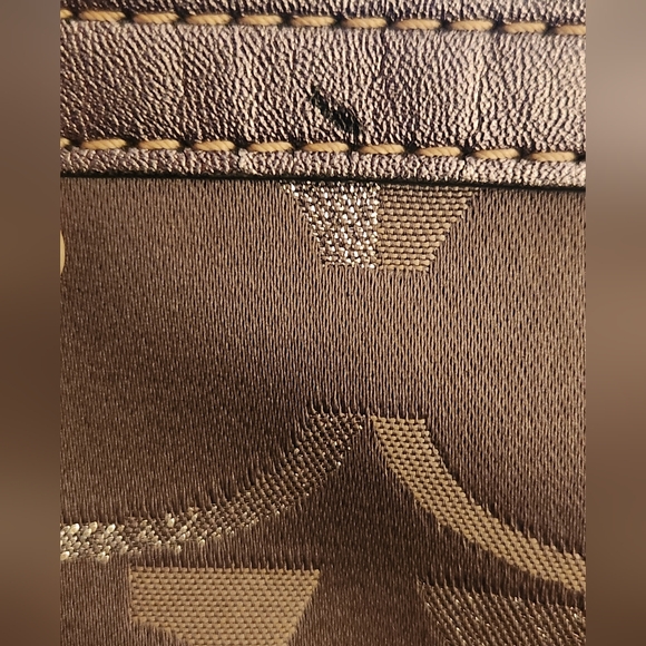 Coach Signature Stripe Metallic Logo Handbag Tote G1276 F20429 - Picture 10 of 16